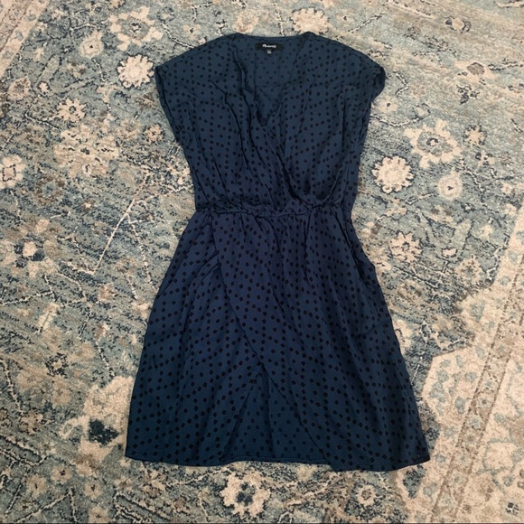 Madewell wrap front mini dress brushstroke diamond - Picture 2 of 8